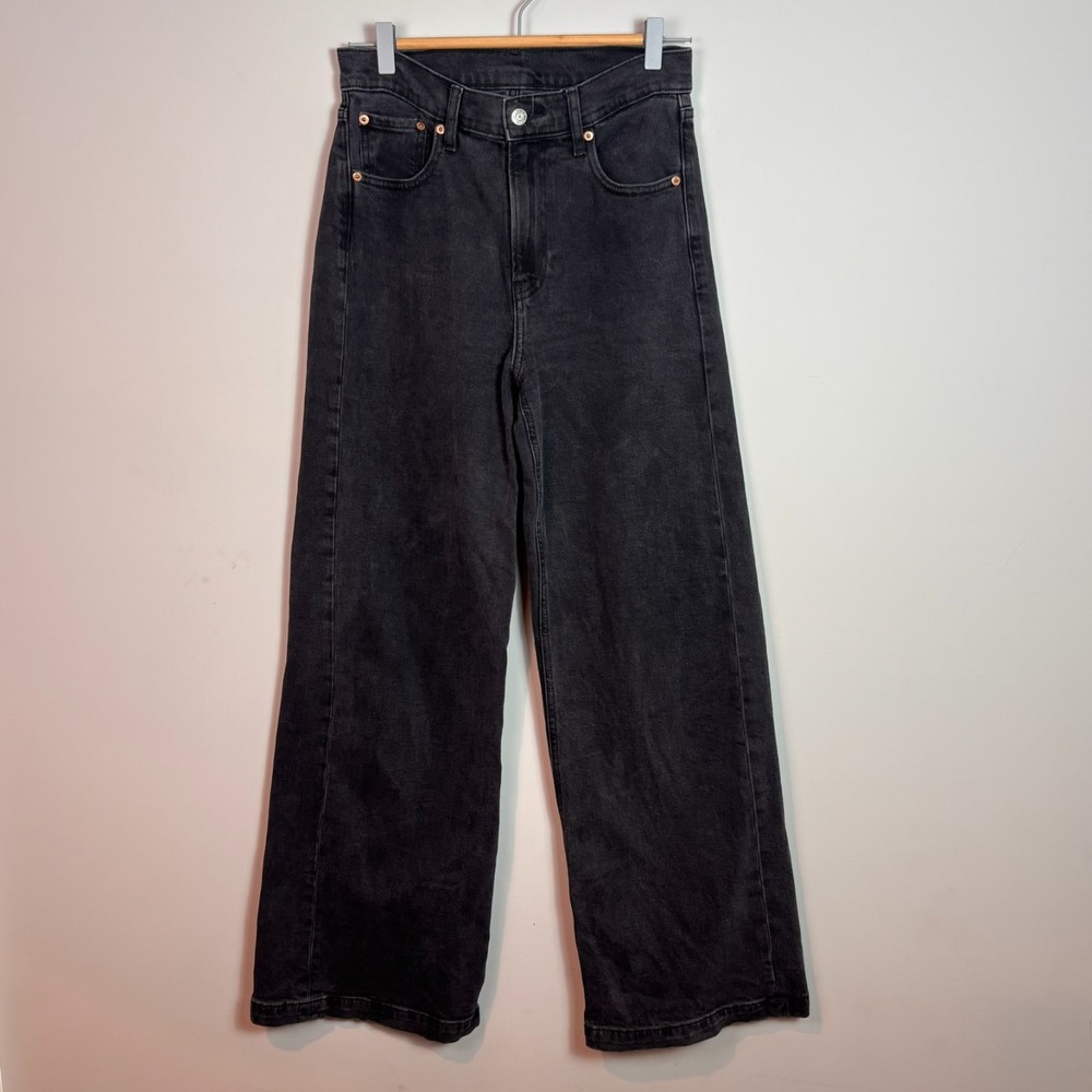 Gap Womens High Rise Wide Leg Dark Denim Jeans size 247/4 Regular Grunge 90's
